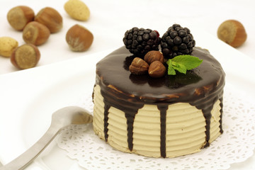 Hazelnut and chocolate cake