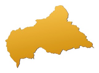 Central African Republic map filled with orange gradient