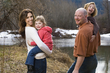 Happy Family Walking