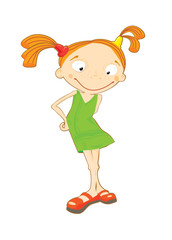 Red-Haired_little_girl_in_green_dress