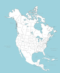 North America vector map with countries - 7027691
