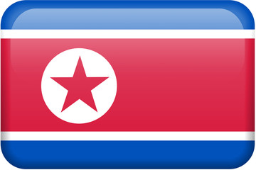 Naklejka premium North Korea Flag Button