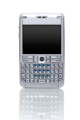 Cell phone on white background
