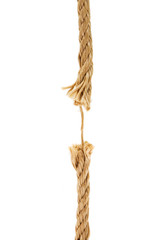 Brown broken rope. Conceptual image