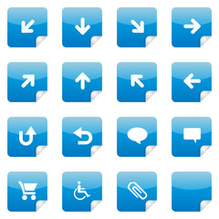 16 nice blue glossy stickers with foldup part 3 