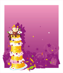 birthday background with cake