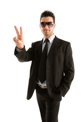 Businessman symbol victory