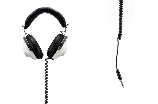 Black And White Retro Headphones With Jack 