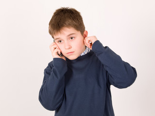 young boy with cellular phone