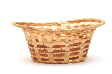 Empty, small basket on a white background