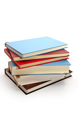 many books on the white background