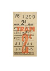 An Old 2d British Tram Ticket.