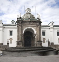cathedral national on plaza grande quito ecuador