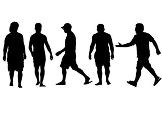 Assorted Silhouettes Walking