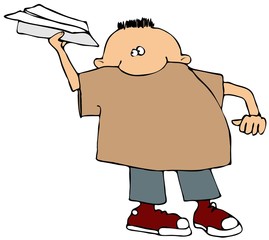 Boy With A Paper Airplane