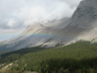 Rainbow over Parker's ridge, Canadian Rockies, Canada