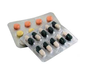 colored pills and tablets