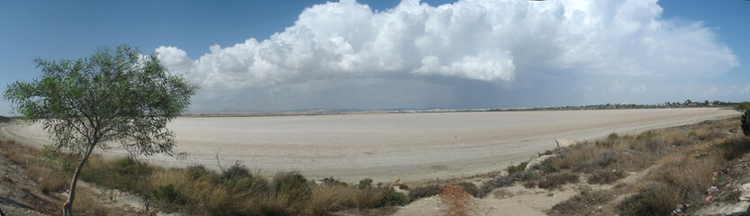 Larnaka salt lake, Cyprus