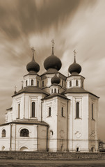 Christian cathedral. Sepia