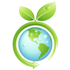 plan&egrave;te terre &agrave; feuilles