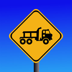Warning trucks sign