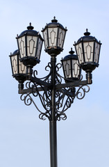 Fototapeta na wymiar old black street lamp