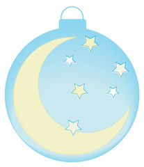 Fototapeta premium ornament with moon and stars - soft blue colors 
