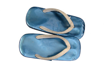 Top view of Zoris, japanese traditional flip-flop shoes