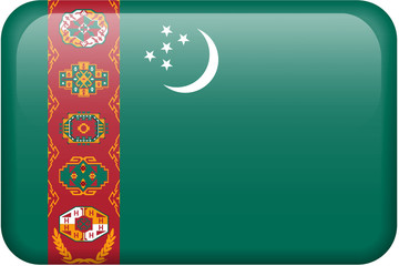 Turkmenistan Flag Button