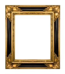 Vintage gold and piano black ornate frame