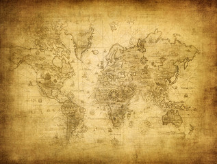 Obraz premium starożytna mapa świata.