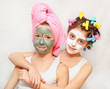 Beauty day of twin sisters, face masks