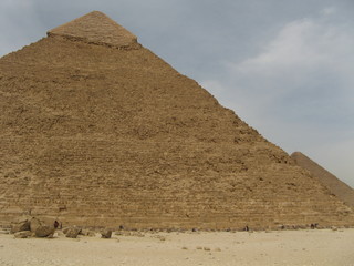 Obraz na płótnie Canvas Chephren & Cheops Pyramid, Cairo - Giza 