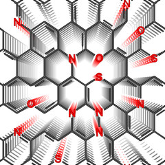 Chemical heterocyclic polymer. Seamlessly wallpaper on white