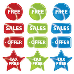 Glossy metallic retail icons