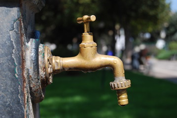 Water tap in a park