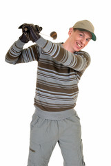 Young male golfer