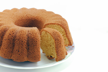 Cake with a separated slice