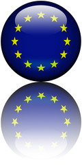 Drapeau Union Européene 3D reflet