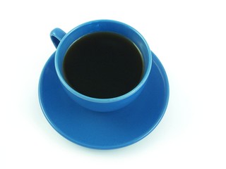 blue cup of coffee