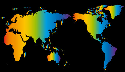 Fototapeta na wymiar Rainbow World Map
