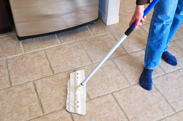 Cleaning with a mop