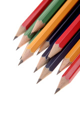Pencils on white background