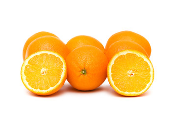 Many oranges isolated on the white background