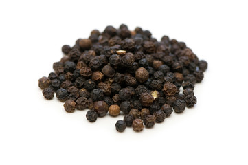 Black pepper isolated on the white background