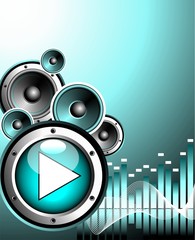 vector illustration for musical theme with play button