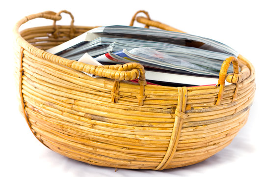 Basket filled with magazines