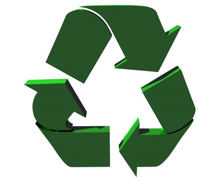 3D Logo Recycling Grün 