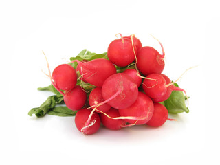 Radishes isolated on white background