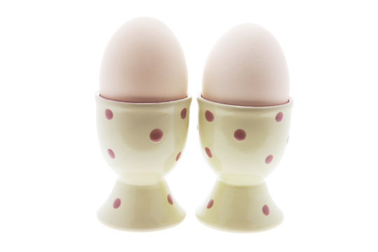 White Eggs on Egg Cups